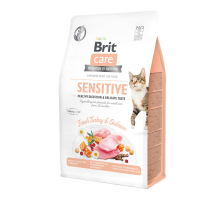 Сухой корм Brit Care Cat GF Sensitive HDigestion & Delicate Taste для кошек с чувствительным пищеварением, индейка и лосось, 400 г Сухой корм Brit Care Cat GF Sensitive HDigestion & Delicate Taste для кошек с чувствительным пищеварением, индейка и лосось, 400 г