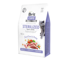 Сухой корм Brit Care Cat GF Sterilized Weight Control для стерилизованных кошек с избыточным весом, утка и индейка, 400 г Сухой корм Brit Care Cat GF Sterilized Weight Control для стерилизованных кошек с избыточным весом, утка и индейка, 400 г