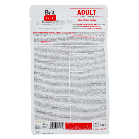 Сухий корм Brit Care Cat GF Adult Activity Support для котів, які живуть на вулиці, індичка та курка, 400 г - фото 3