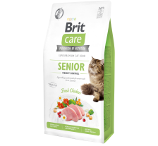 Сухой корм Brit Care Cat GF Senior Weight Control для пожилых кошек с избыточным весом, курица, 7 кг Сухой корм Brit Care Cat GF Senior Weight Control для пожилых кошек с избыточным весом, курица, 7 кг