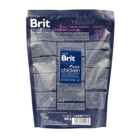 Сухой корм Brit Premium Cat by Nature Adult Chicken для кошек, с курицей, 300 г - фото 3