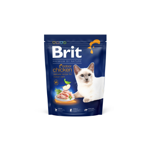 Сухой корм Brit Premium Cat by Nature Indoor для кошек, живущих в помещении, с курицей, 300 г - фото 1
