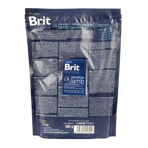 Сухой корм Brit Premium Cat by Nature Sensitive для кошек с чувствительным пищеварением, с ягненком, 300 г - фото 3