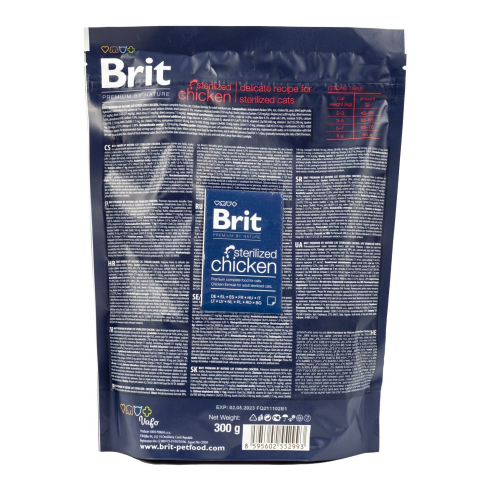 Сухой корм Brit Premium Cat by Nature Sterilised для стерилизованных кошек, с курицей, 300 г - фото 3