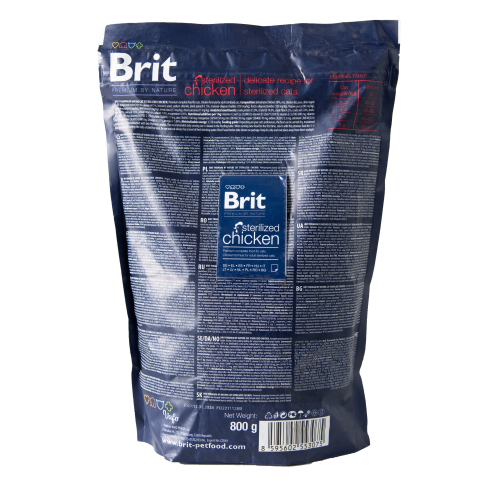Сухой корм Brit Premium Cat by Nature Sterilised для стерилизованных кошек, с курицей, 800 г - фото 3