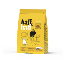 Сухой корм Half&Half для взрослых кошек, с говядиной, 300 г