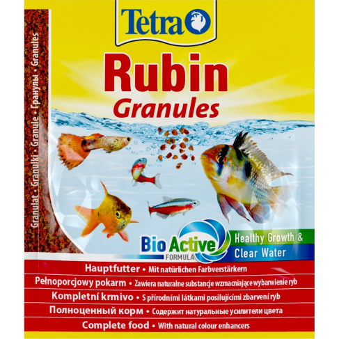 Корм Tetra Rubin Granules для аквариумных рыбок, для яркости окраски, 15 г (гранулы) - фото 1