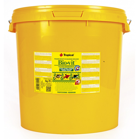 Сухой корм Tropical Bio-Vit для травоядных аквариумных рыб, 4 кг (хлопья) - фото 1 Сухой корм Tropical Bio-Vit для травоядных аквариумных рыб, 4 кг (хлопья) - фото 1