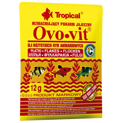 Сухой корм Tropical Ovo-Vit для всех аквариумных рыб, 12 г (хлопья) - фото 1
