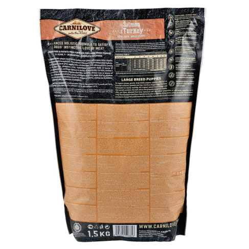 Сухий корм Carnilove Salmon &amp; Turkey для цуценят та молодих собак великих порід, лосось та індичка, 1,5 кг - фото 4