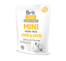 Сухой корм Brit Care GF Mini Hair & Skin для собак миниатюрных пород, для кожи и шерсти, с лососем и селедкой, 400 г Сухой корм Brit Care GF Mini Hair & Skin для собак миниатюрных пород, для кожи и шерсти, с лососем и селедкой, 400 г