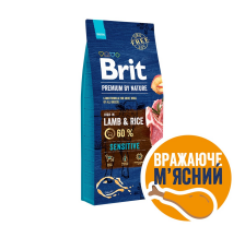 Сухой корм Brit Premium Dog Sensitive Lamb для собак с чувствительным пищеварением, с ягненком, 15 кг