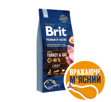 Сухой корм Brit Premium Dog Light для собак с лишним весом, с индейкой, 15 кг Сухой корм Brit Premium Dog Light для собак с лишним весом, с индейкой, 15 кг