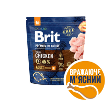 Сухой корм Brit Premium Dog Adult M для взрослых собак средних пород, с курицей, 1 кг Сухой корм Brit Premium Dog Adult M для взрослых собак средних пород, с курицей, 1 кг