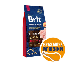 Сухой корм Brit Premium Dog Adult L для взрослых собак больших пород, с курицей, 15 кг Сухой корм Brit Premium Dog Adult L для взрослых собак больших пород, с курицей, 15 кг