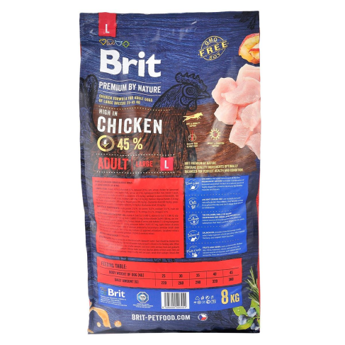 Сухой корм Brit Premium Dog Adult L для взрослых собак больших пород, с курицей, 8 кг - фото 3