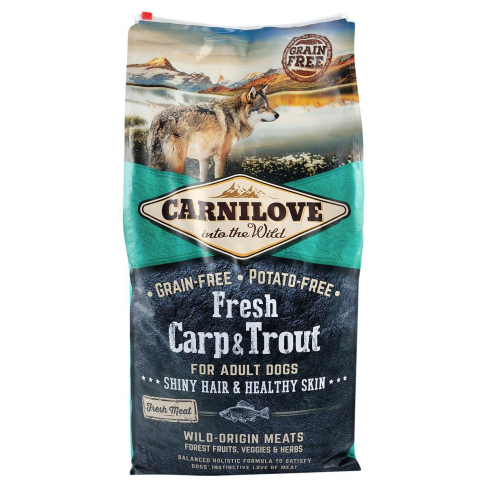 Сухой корм Carnilove Fresh Carp &amp; Trout для взрослых собак всех пород, рыба, 12 кг - фото 3