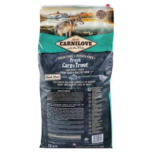 Сухой корм Carnilove Fresh Carp &amp; Trout для взрослых собак всех пород, рыба, 12 кг - фото 4