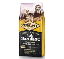Сухой корм Carnilove Fresh Chicken & Rabbit для взрослых собак всех пород, курица и кролик, 12 кг Сухой корм Carnilove Fresh Chicken & Rabbit для взрослых собак всех пород, курица и кролик, 12 кг