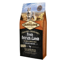 Сухой корм Carnilove Fresh Ostrich & Lamb для взрослых собак мелких пород, ягненок и страус, 6 кг Сухой корм Carnilove Fresh Ostrich & Lamb для взрослых собак мелких пород, ягненок и страус, 6 кг
