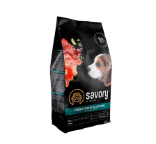 Сухой корм Savory Puppy для щенков всех пород, со свежей индейкой и курицей, 1 кг Сухой корм Savory Puppy для щенков всех пород, со свежей индейкой и курицей, 1 кг