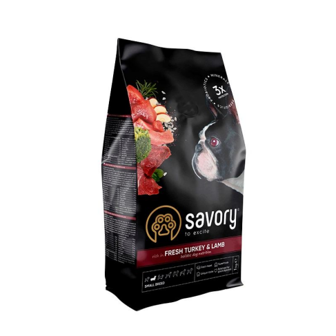 Сухой корм Savory Small для собак малых пород, со свежим ягненком и индейкой, 1 кг - фото 1