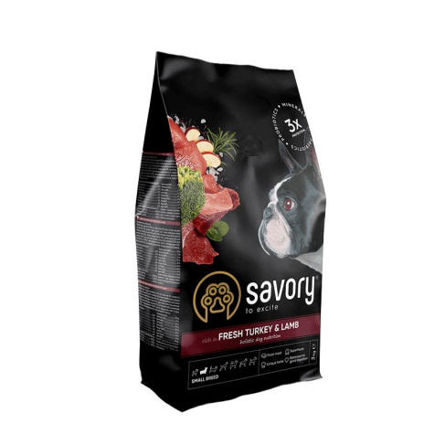 Сухой корм Savory Small для собак малых пород, со свежим ягненком и индейкой, 3 кг - фото 1