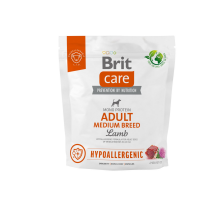 Сухой корм Brit Care Dog Hypoallergenic Adult Medium Breed для собак средних пород, гипоаллергенный с ягненком, 1 кг Сухой корм Brit Care Dog Hypoallergenic Adult Medium Breed для собак средних пород, гипоаллергенный с ягненком, 1 кг