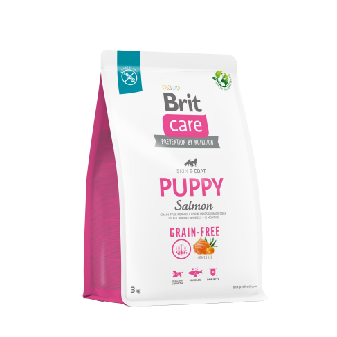 Сухой корм Brit Care Dog Grain-free Puppy для щенков, беззерновой с лососем, 3 кг - фото 1