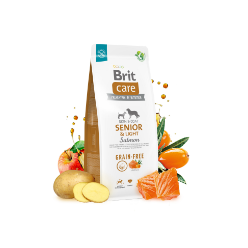 Сухой корм Brit Care Dog Grain-free Senior &amp; Light для стареющих собак, беззерновой с лососем, 1 кг - фото 4