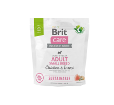 Сухой корм Brit Care Dog Sustainable Adult Small Breed для собак малых пород, с курицей и насекомыми, 1 кг Сухой корм Brit Care Dog Sustainable Adult Small Breed для собак малых пород, с курицей и насекомыми, 1 кг