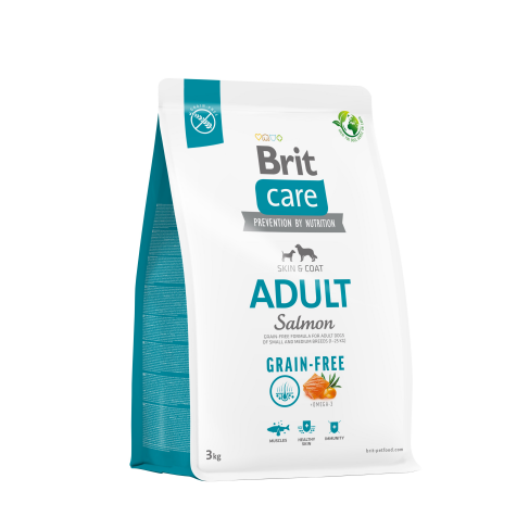 Сухий корм Brit Care Dog Grain-free Adult для собак малих і середніх порід, беззерновий з лососем, 3 кг - фото 1