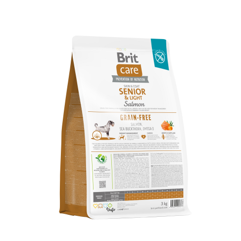 Сухий корм Brit Care Dog Grain-free Senior &amp; Light для старіючих собак, беззерновий з лососем, 3 кг - фото 3