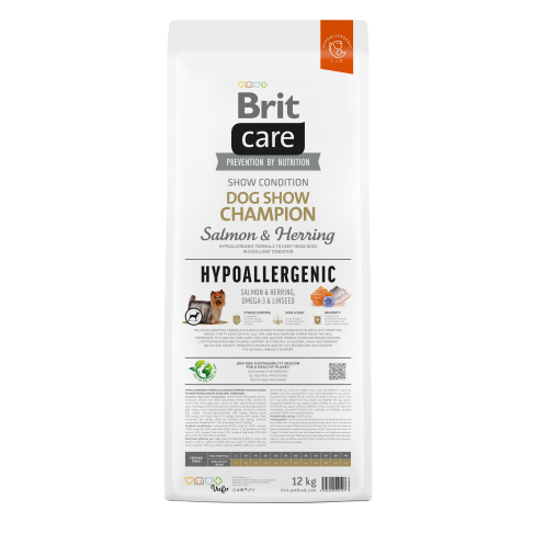 Сухий корм Brit Care Dog Hypoallergenic Dog Show Champion для виставкових собак, з лососем і оселедцем, 12 кг - фото 4