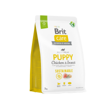 Сухой корм Brit Care Dog Sustainable Puppy для щенков, с курицей и насекомыми, 3 кг Сухой корм Brit Care Dog Sustainable Puppy для щенков, с курицей и насекомыми, 3 кг