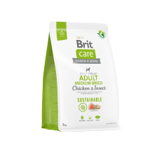 Сухой корм Brit Care Dog Sustainable Adult Medium Breed для собак средних пород, с курицей и насекомыми, 3 кг Сухой корм Brit Care Dog Sustainable Adult Medium Breed для собак средних пород, с курицей и насекомыми, 3 кг