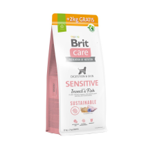 Корм Brit Care Dog Sustainable Sensitive для собак с чувствительным пищеварением, с рыбой и насекомыми, 12+2 кг Корм Brit Care Dog Sustainable Sensitive для собак с чувствительным пищеварением, с рыбой и насекомыми, 12+2 кг
