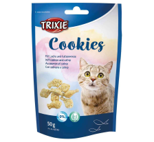 Лакомство Trixie Cookies для кошек печенье с лососем и кошачьей мятой 50 г Лакомство Trixie Cookies для кошек печенье с лососем и кошачьей мятой 50 г