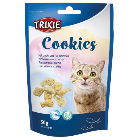 Лакомство Trixie Cookies для кошек печенье с лососем и кошачьей мятой 50 г - фото 1
