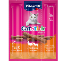 Мясные палочки Vitakraft для кошек, индейка и ягненок, 3 шт