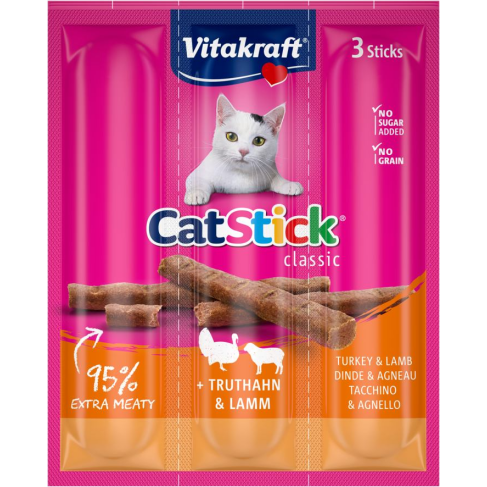 Мясные палочки Vitakraft для кошек, индейка и ягненок, 3 шт - фото 1