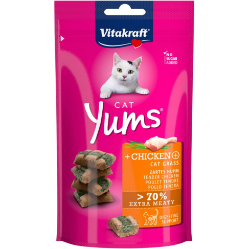 Подушечки Vitakraft Yums для кошек, курица и кошачья мята, 40 г - фото 1