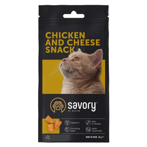 Хрустящие лакомства Savory Snack Подушечки для прихотливых кошек, с курицей и сыром, 60 г - фото 4