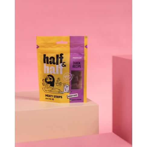 Ласощі для котів Half&amp;Half у формі м&#039;ясних смужечок з качкою, 50 г - фото 3
