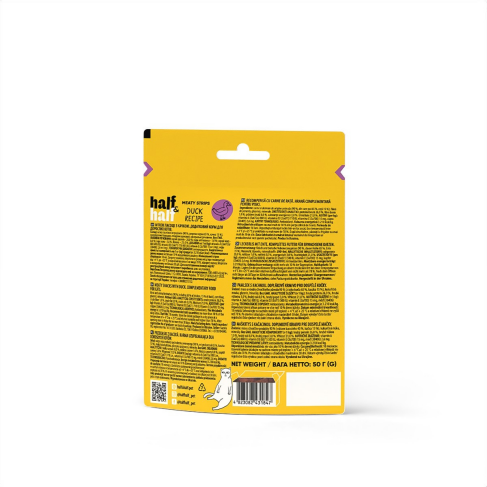Ласощі для котів Half&amp;Half у формі м&#039;ясних смужечок з качкою, 50 г - фото 4