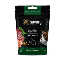Мягкие лакомства Savory для улучшения пищеварения кошек, утка с тимьяном, 50 г Мягкие лакомства Savory для улучшения пищеварения кошек, утка с тимьяном, 50 г