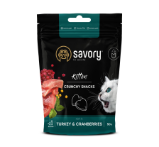Хрустящие лакомства Savory для здорового роста котят, индейка с клюквой, 50 г Хрустящие лакомства Savory для здорового роста котят, индейка с клюквой, 50 г