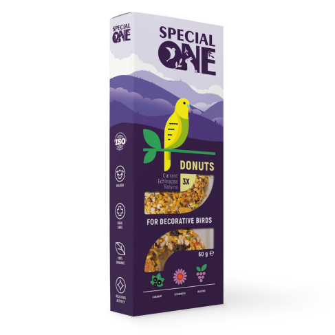 Пончики Speciаl One &laquo;Смородина, ехінацея, виноград&raquo; для декоративних птахів, 60 г - фото 1