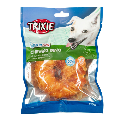 Ласощі Trixie Denta Fun для собак Кільце для чищення зубів з куркою 10 см 110 г - фото 1