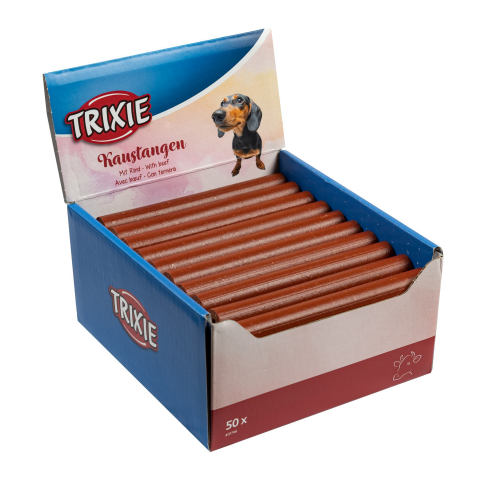 Лакомство Trixie для собак Палочки жевательная с говядиной 17 см 65г 50 шт - фото 1